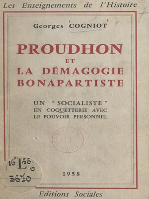 cover image of Proudhon et la démagogie bonapartiste